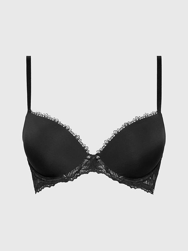 Black Calvin Klein Push-Up T-Shirt - Seductive Comfort Women Bra | LKRQ-43685