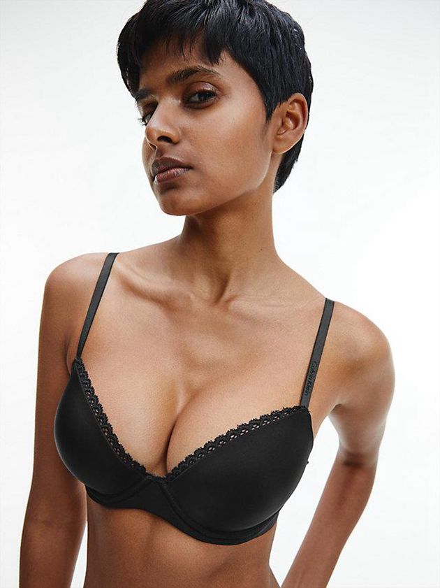 Black Calvin Klein Push-Up - Seductive Comfort Women Bra | QGCB-21803