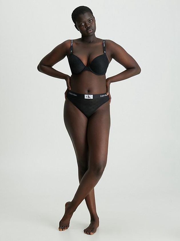 Black Calvin Klein Push Up Plunge - Ck96 Women Bra | EJSG-95136