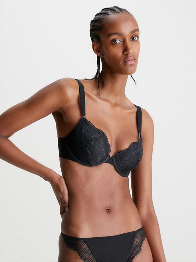 Black Calvin Klein Push Up Women Bra | BTKF-39052