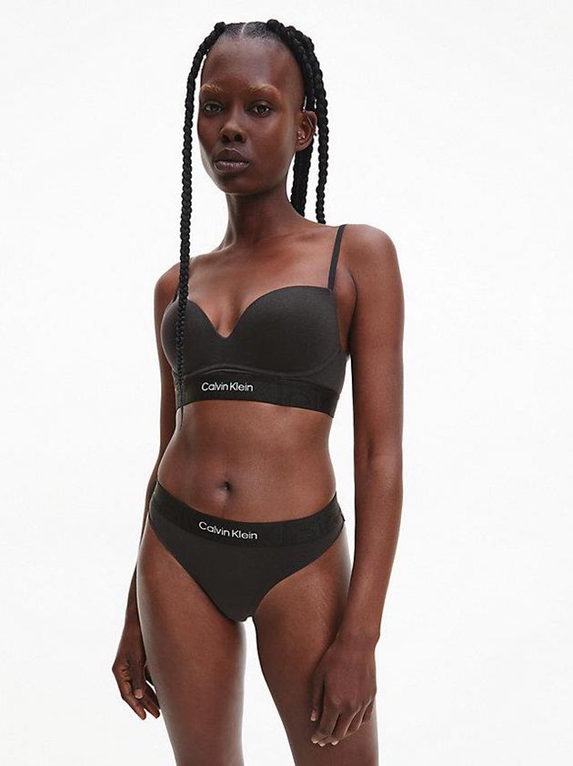 Black Calvin Klein Push Up - Embossed Icon Women Bra | CABX-91560