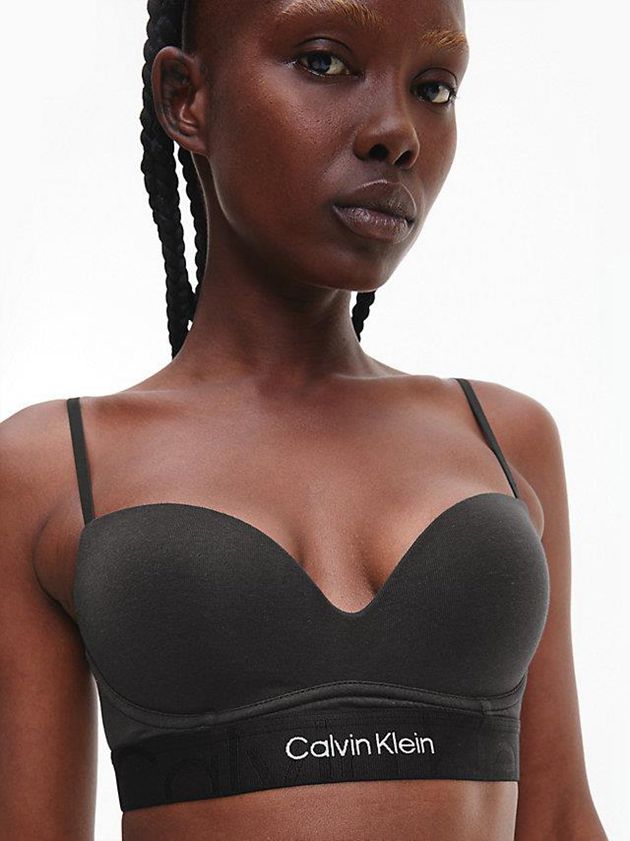 Black Calvin Klein Push Up - Embossed Icon Women Bra | CABX-91560