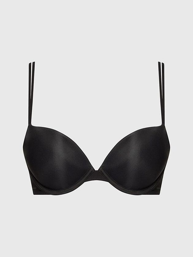 Black Calvin Klein Push Up - Sheer Marquisette Women Bra | YUTG-35794