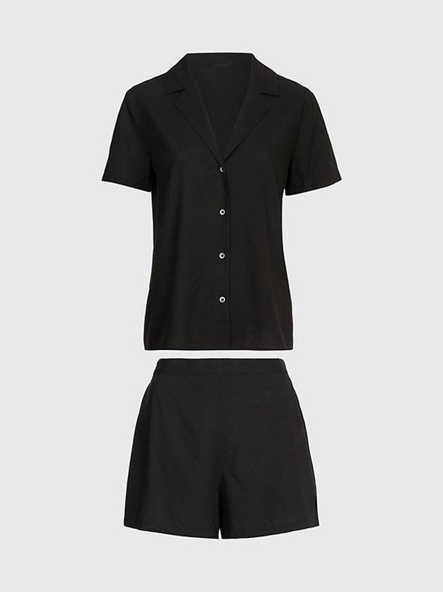 Black Calvin Klein Pyjama Set Women Shorts | ZGTK-87693