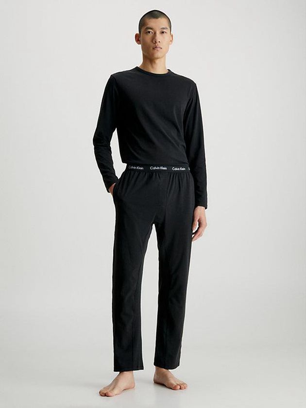 Black Calvin Klein Pyjama - Cotton Stretch Men Pants | ZFUR-04517