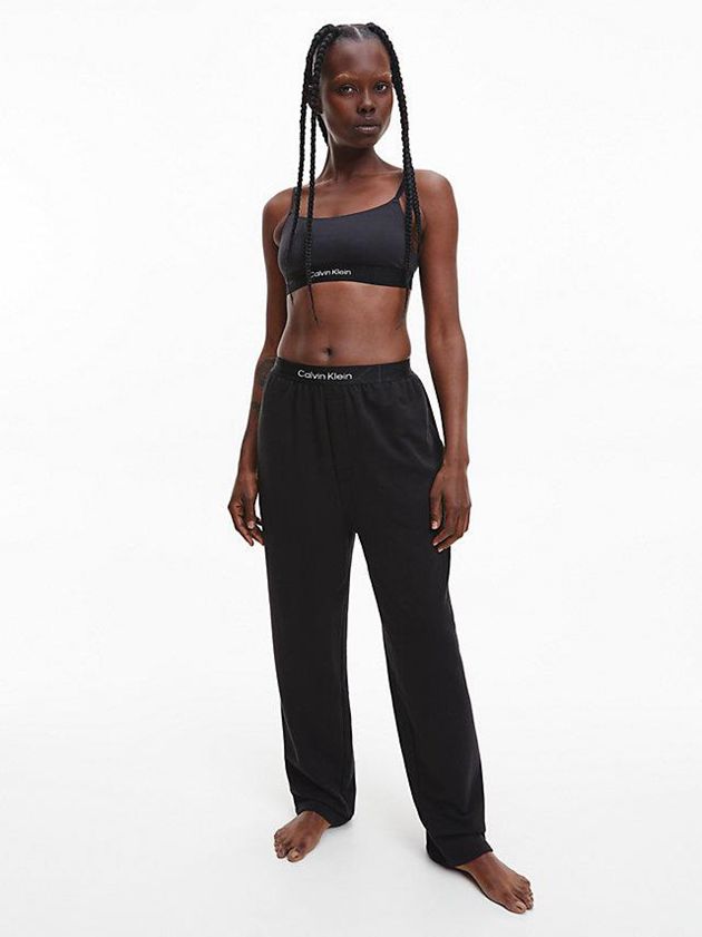 Black Calvin Klein Pyjama - Embossed Icon Women Pants | JZQR-43160