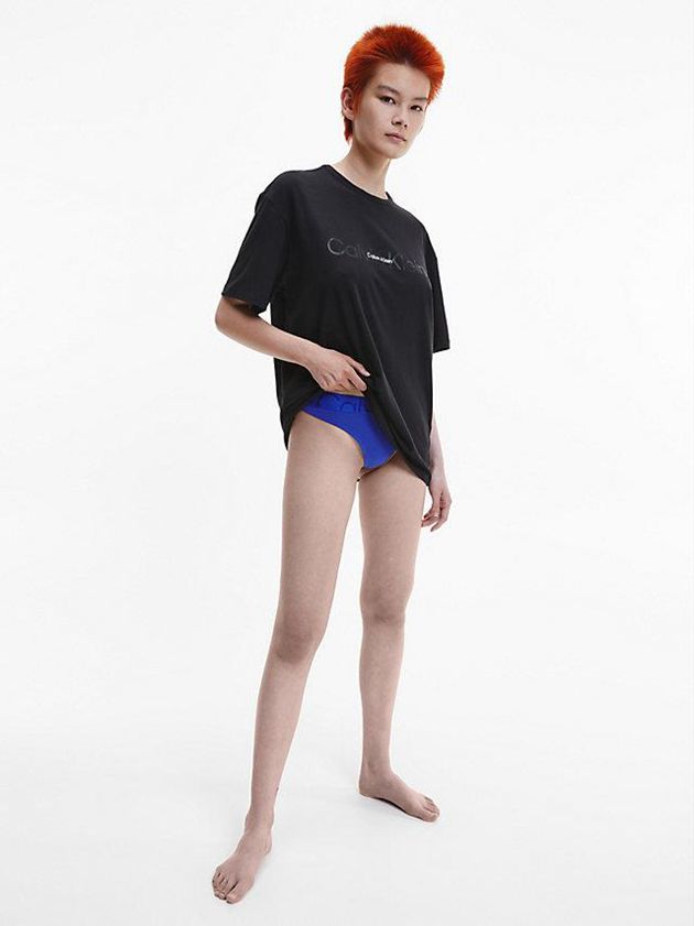 Black Calvin Klein Pyjama - Embossed Icon Women Top | HJOP-38165