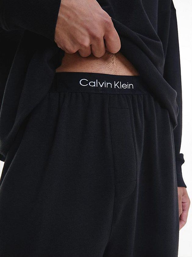 Black Calvin Klein Pyjama - Embossed Icon Men Pants | BGOC-79132