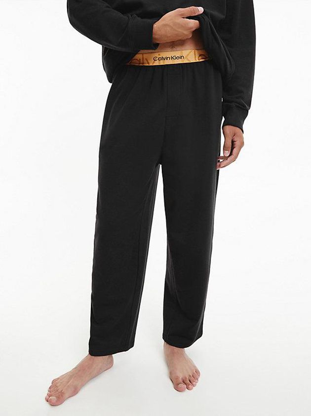 Black Calvin Klein Pyjama - Embossed Icon Men Pants | OHPU-64950