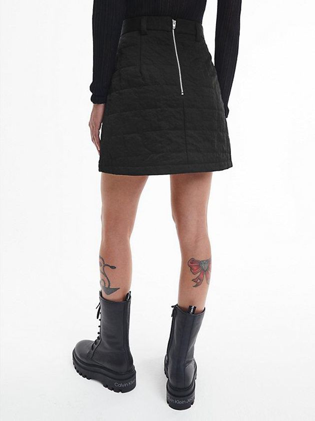 Black Calvin Klein Quilted Mini Women Skirt | XKDP-49786