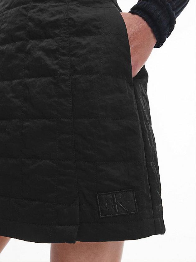 Black Calvin Klein Quilted Mini Women Skirt | XKDP-49786