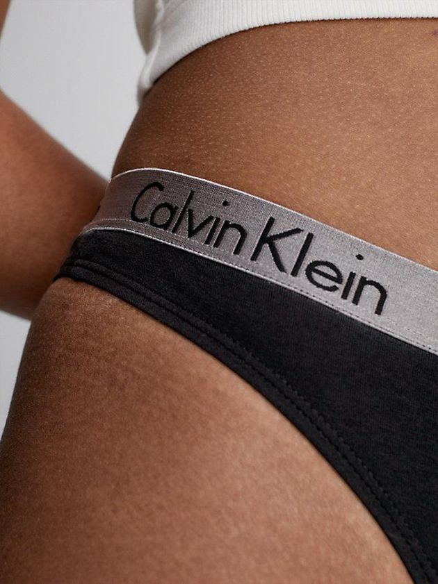 Black Calvin Klein Radiant Cotton Women Thong | HANU-70315