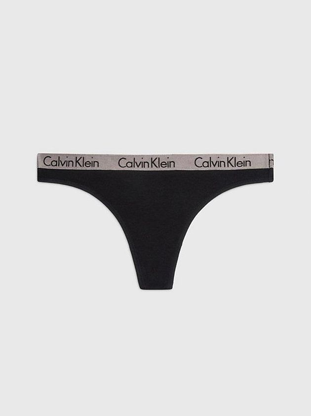 Black Calvin Klein Radiant Cotton Women Thong | HANU-70315