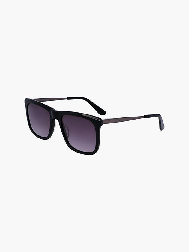 Black Calvin Klein Rectangle Men Sunglasses | LDZT-53087