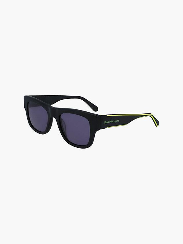 Black Calvin Klein Rectangle Men Sunglasses | KOBE-25437
