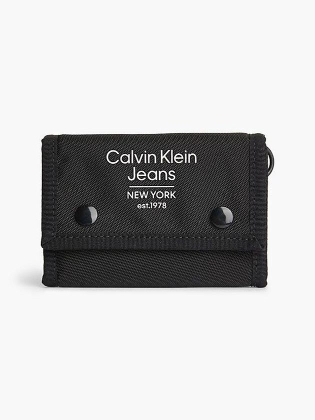 Black Calvin Klein Recycled Billfold Men Wallet | GFJO-09347
