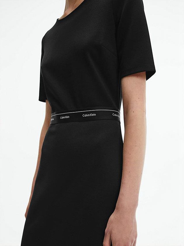 Black Calvin Klein Recycled Bodycon Women Dress | CXGO-62410