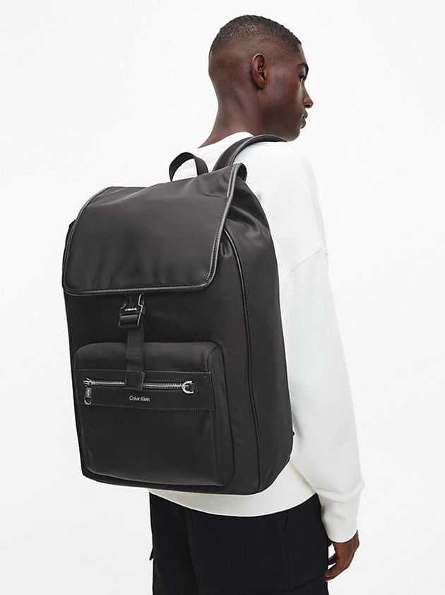 Black Calvin Klein Recycled Business Men Backpack | UJDE-28790