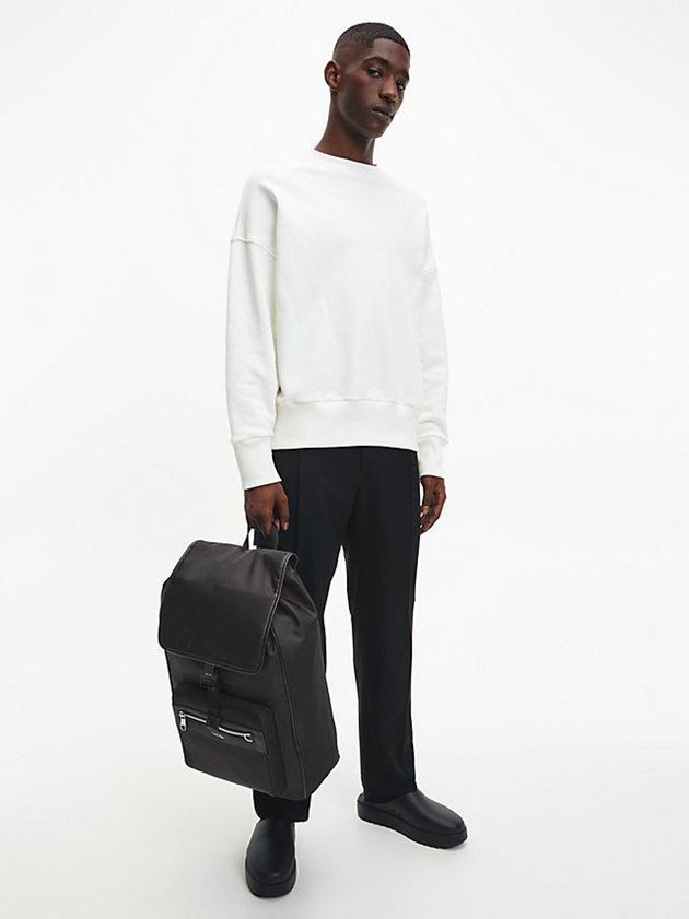 Black Calvin Klein Recycled Business Men Backpack | UJDE-28790
