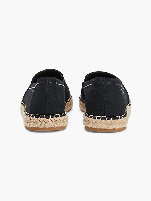 Black Calvin Klein Recycled Canvas Espadrilles Men Slip On | WQUG-03451