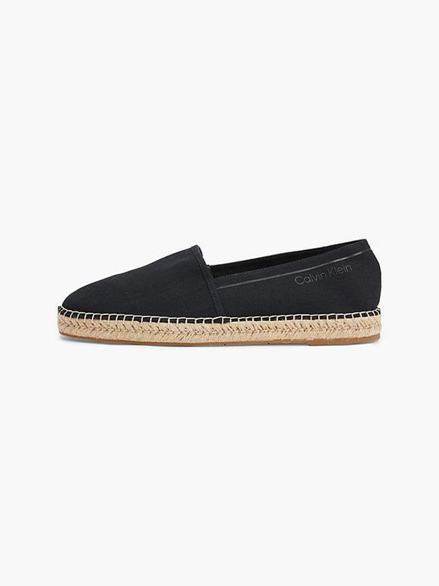 Black Calvin Klein Recycled Canvas Espadrilles Men Slip On | WQUG-03451
