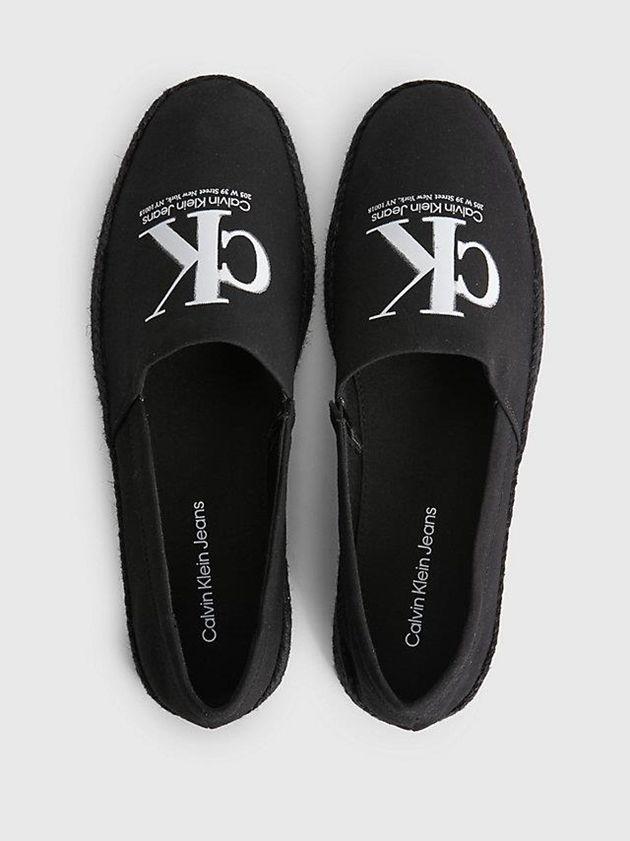 Black Calvin Klein Recycled Canvas Espadrilles Men Slip On | HOKM-56943