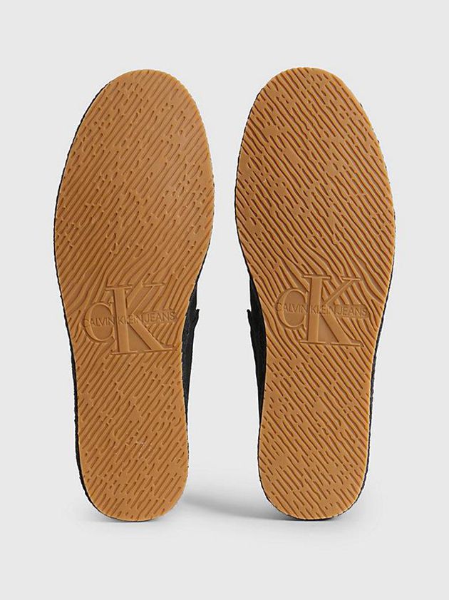 Black Calvin Klein Recycled Canvas Espadrilles Men Slip On | HOKM-56943