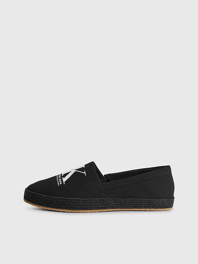 Black Calvin Klein Recycled Canvas Espadrilles Men Slip On | HOKM-56943