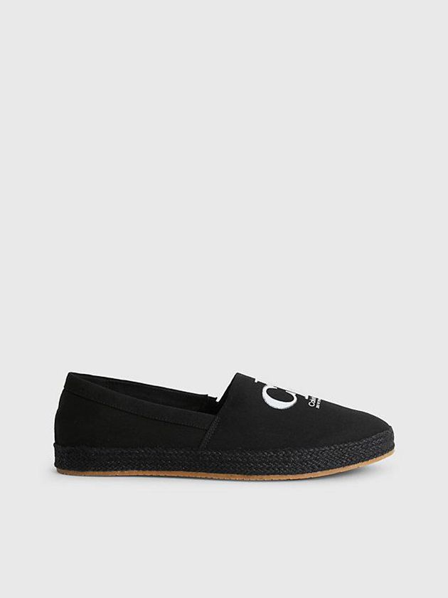 Black Calvin Klein Recycled Canvas Espadrilles Men Slip On | HOKM-56943