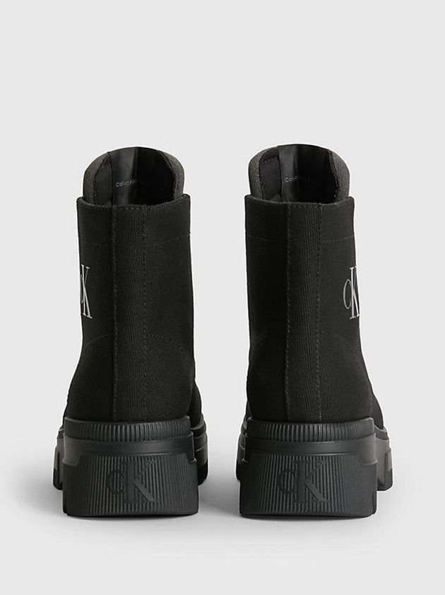 Black Calvin Klein Recycled Canvas Heeled Women Boots | CFXL-02645