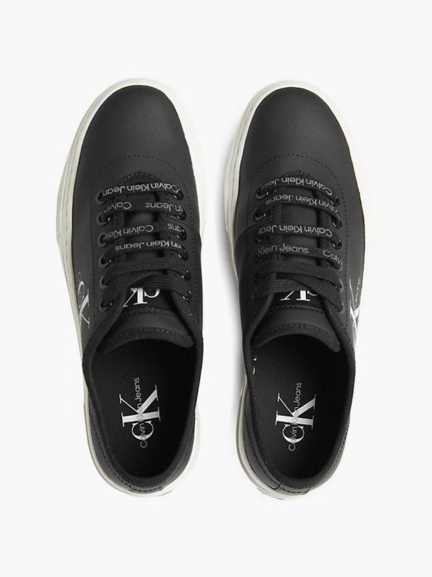 Black Calvin Klein Recycled Canvas Platform Women Sneakers | GOFT-86159