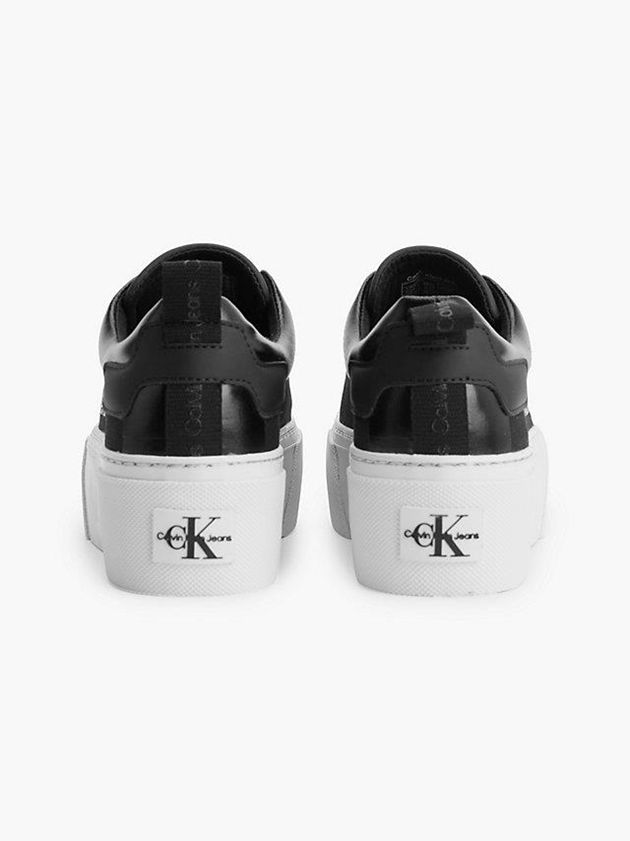 Black Calvin Klein Recycled Canvas Platform Women Sneakers | YVPT-56314