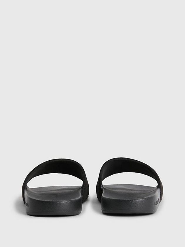Black Calvin Klein Recycled Canvas Sliders Women Slippers | LONK-18094