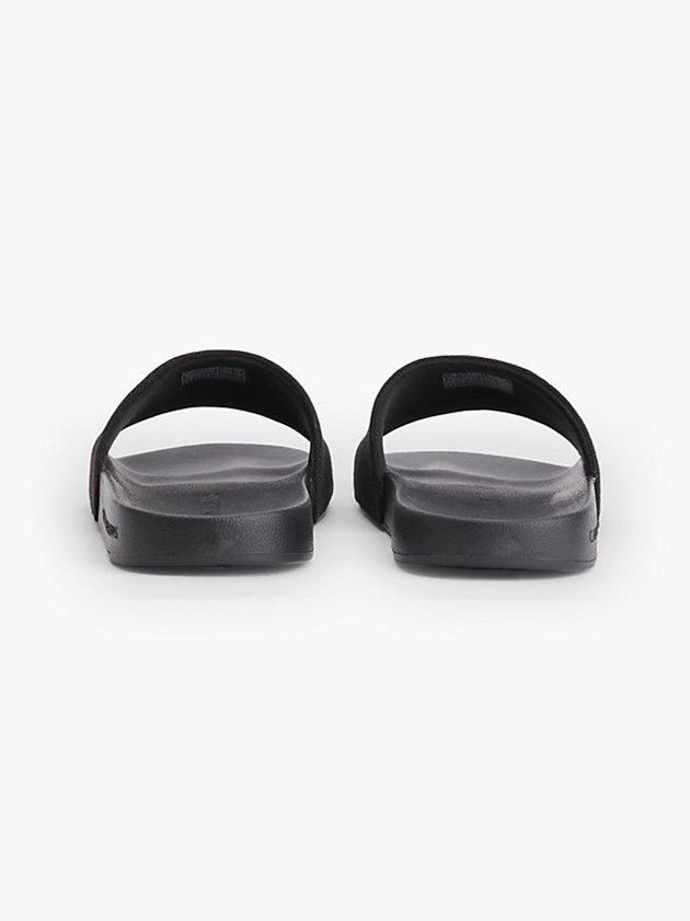 Black Calvin Klein Recycled Canvas Sliders - Pride Men Slippers | SOLG-63927