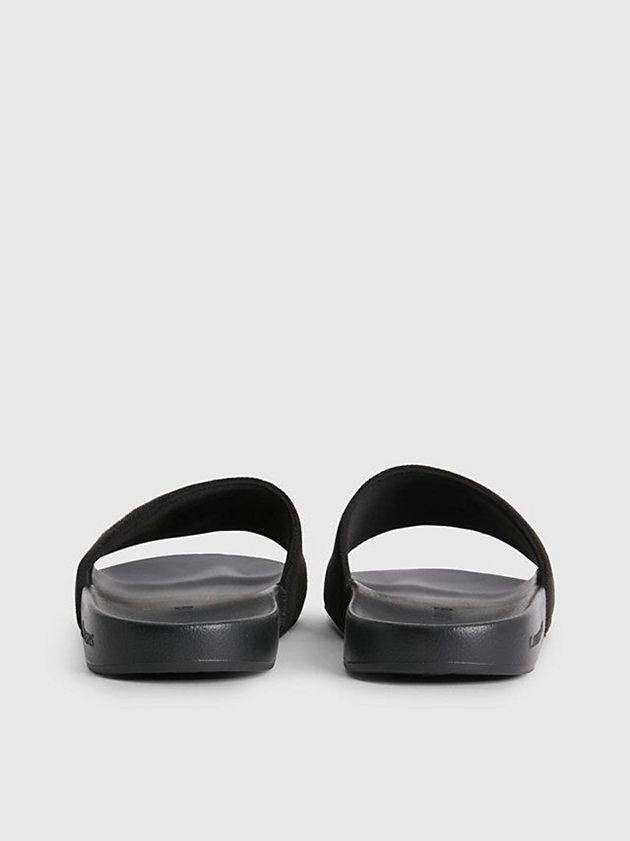 Black Calvin Klein Recycled Canvas Sliders Men Slippers | JMZG-72361