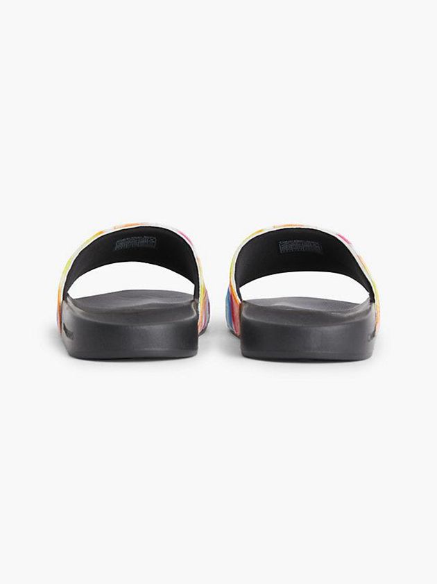 Black Calvin Klein Recycled Canvas Sliders - Pride Men Slippers | OEJI-98436