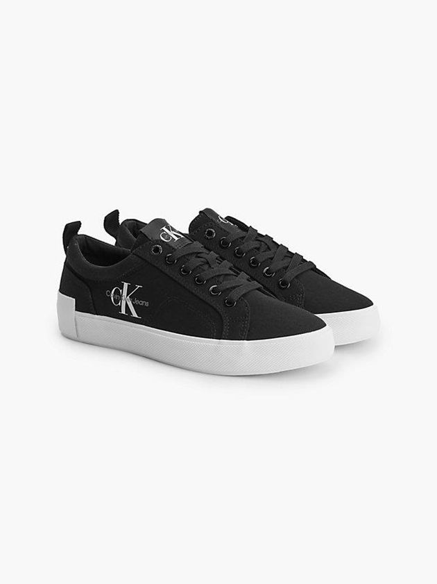 Black Calvin Klein Recycled Canvas Women Sneakers | PZWL-35864