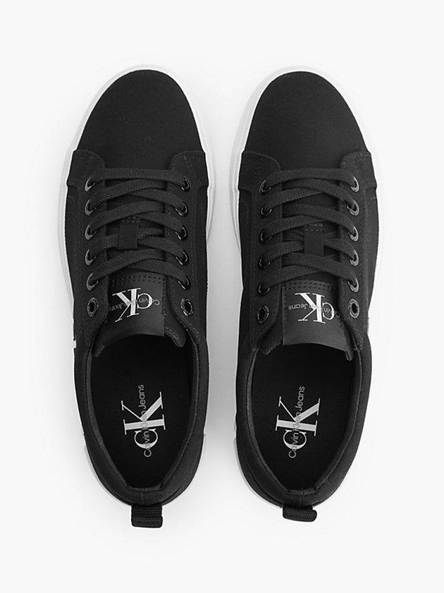 Black Calvin Klein Recycled Canvas Women Sneakers | PZWL-35864