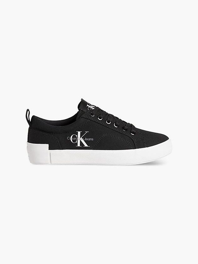 Black Calvin Klein Recycled Canvas Women Sneakers | PZWL-35864