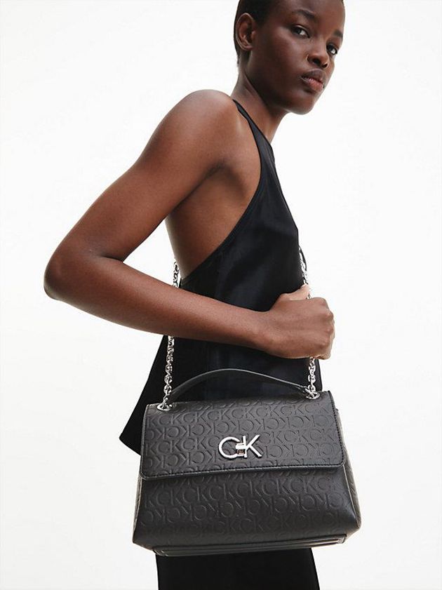 Black Calvin Klein Recycled Convertible Shoulder Women Bags | KQXF-26854