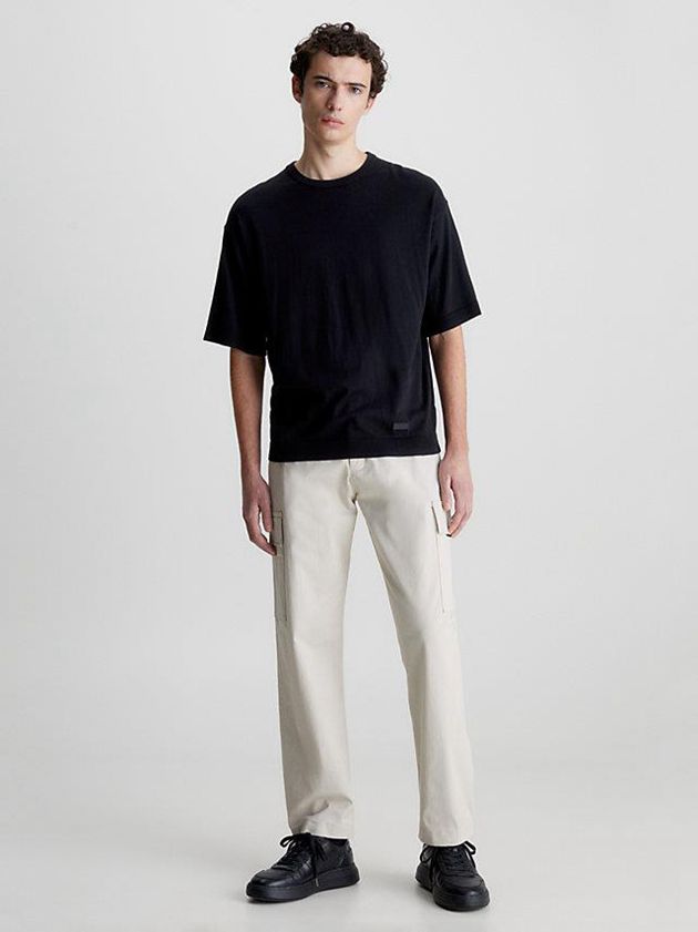 Black Calvin Klein Recycled Coolmax Men T-Shirt | BVAI-12789