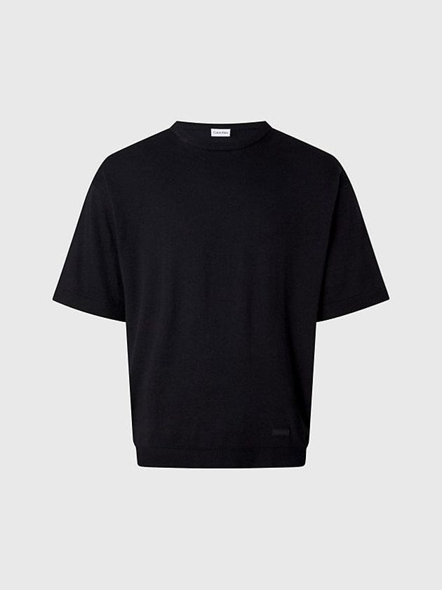 Black Calvin Klein Recycled Coolmax Men T-Shirt | BVAI-12789