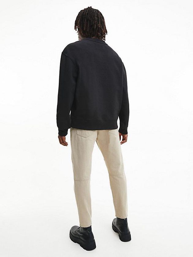 Black Calvin Klein Recycled Cotton Badge Men Sweatshirt | MHFV-26035