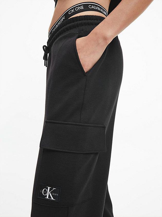 Black Calvin Klein Recycled Cotton Cargo Women Joggers | FNQZ-70632