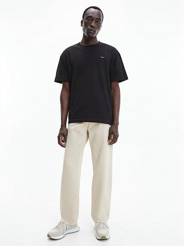 Black Calvin Klein Recycled Cotton Men T-Shirt | ONIZ-05614