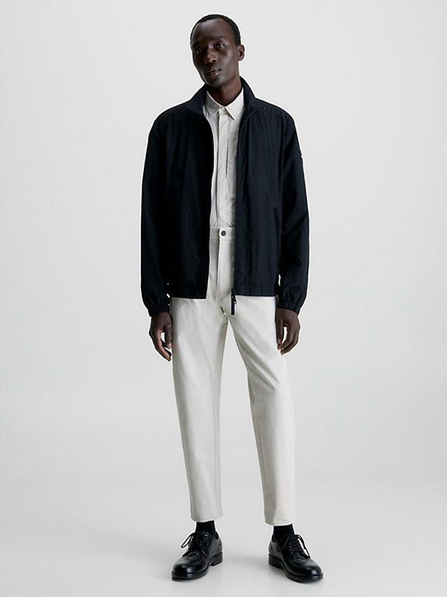 Black Calvin Klein Recycled Crinkle Nylon Men Jacket | VWMU-68302