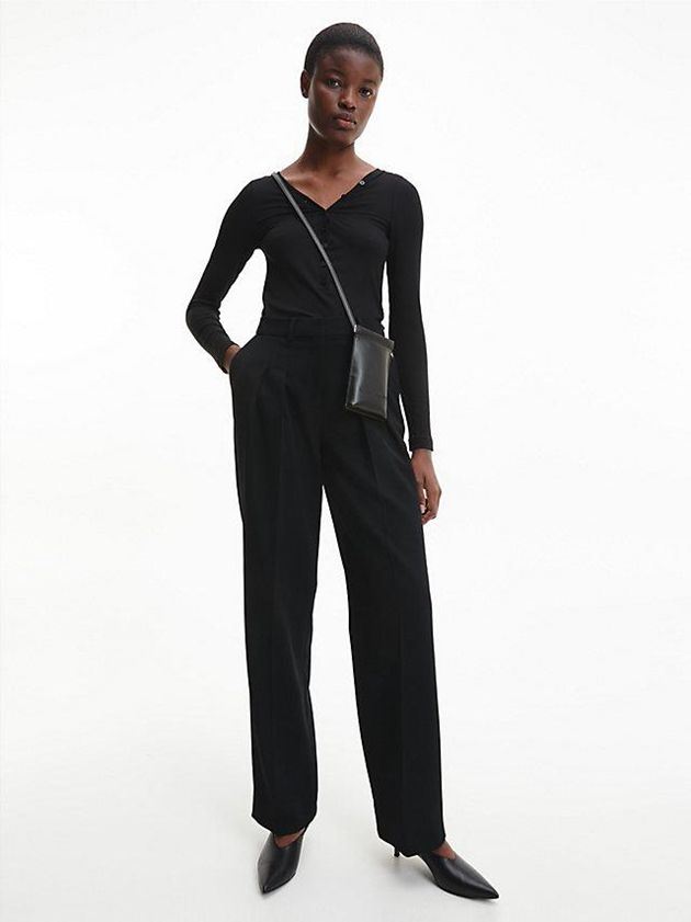 Black Calvin Klein Recycled Crossbody Phone Pouch Women Bags | SQGN-19268