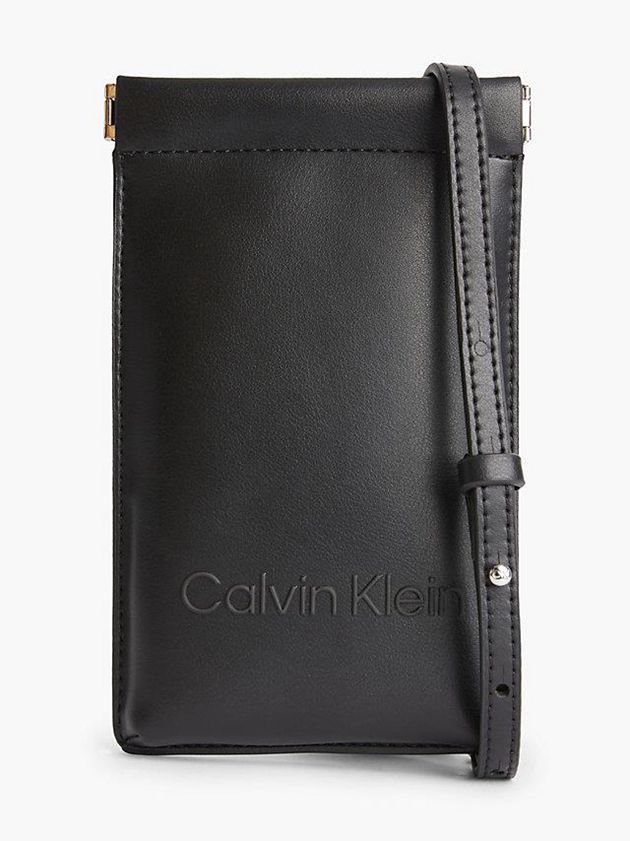Black Calvin Klein Recycled Crossbody Phone Pouch Women Bags | SQGN-19268