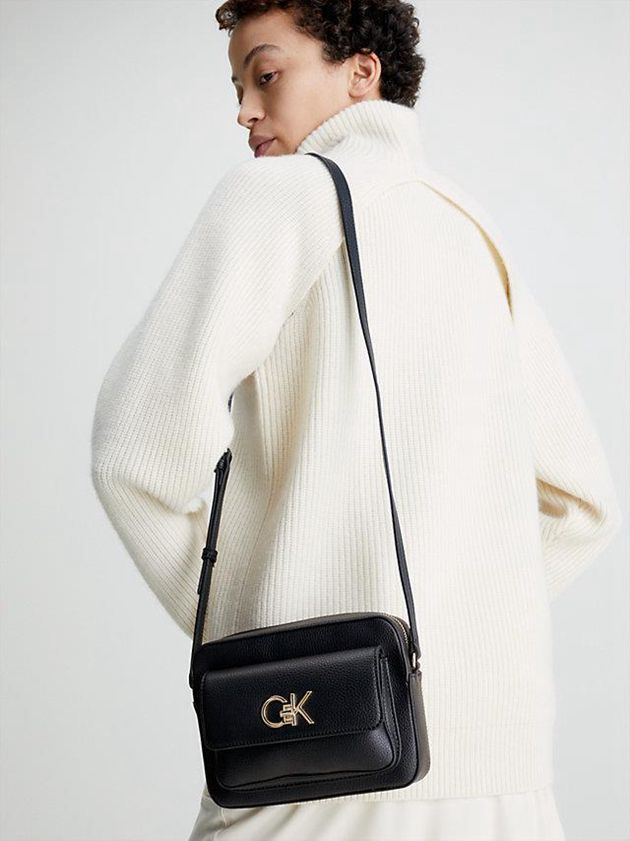 Black Calvin Klein Recycled Crossbody Women Bags | BZNF-42978