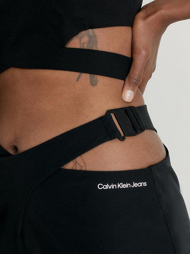 Black Calvin Klein Recycled Cut Out Women Pants | LIVW-47260